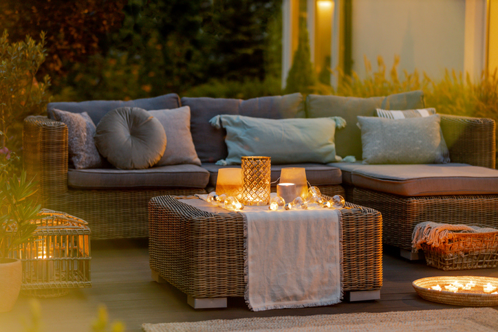 Patio furniture on a terrace